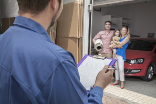 Furniture pick-up service operating in an Islington residential street