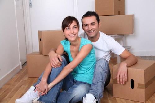 Loading furniture and boxes into a removal van in Islington
