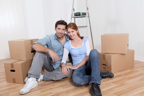 Loading boxes into a van for an Islington move