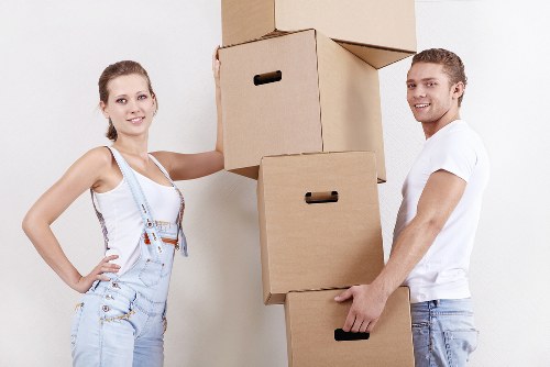 Removal van loading outside an Islington property